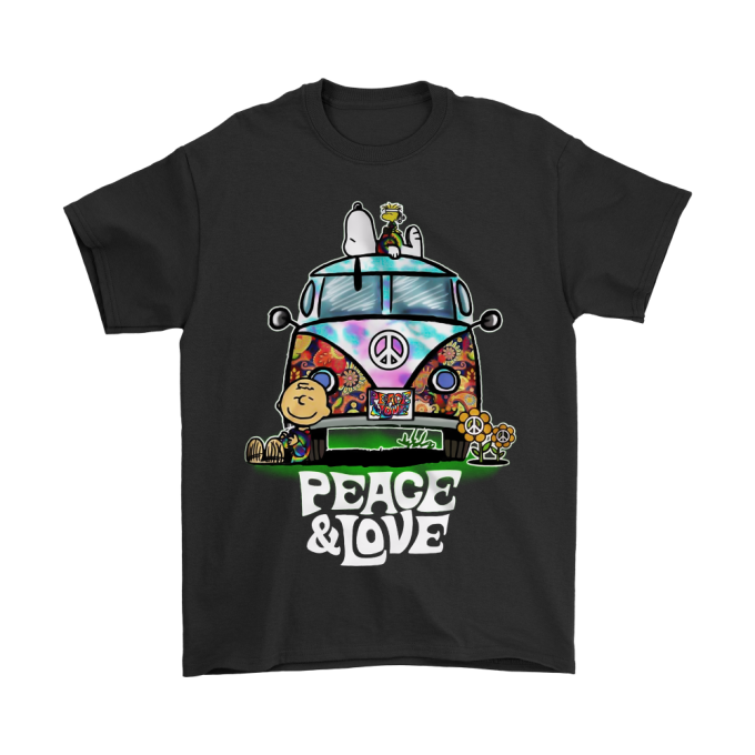 Peace And Love Hippie Style Snoopy T-shirt