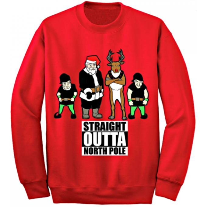 Straight Outta North Pole Ugly Christmas Sweatshirt