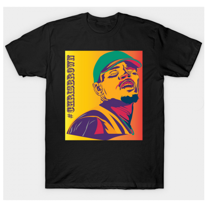 Chris Brown Inspiration Retro Pop Art T-shirt