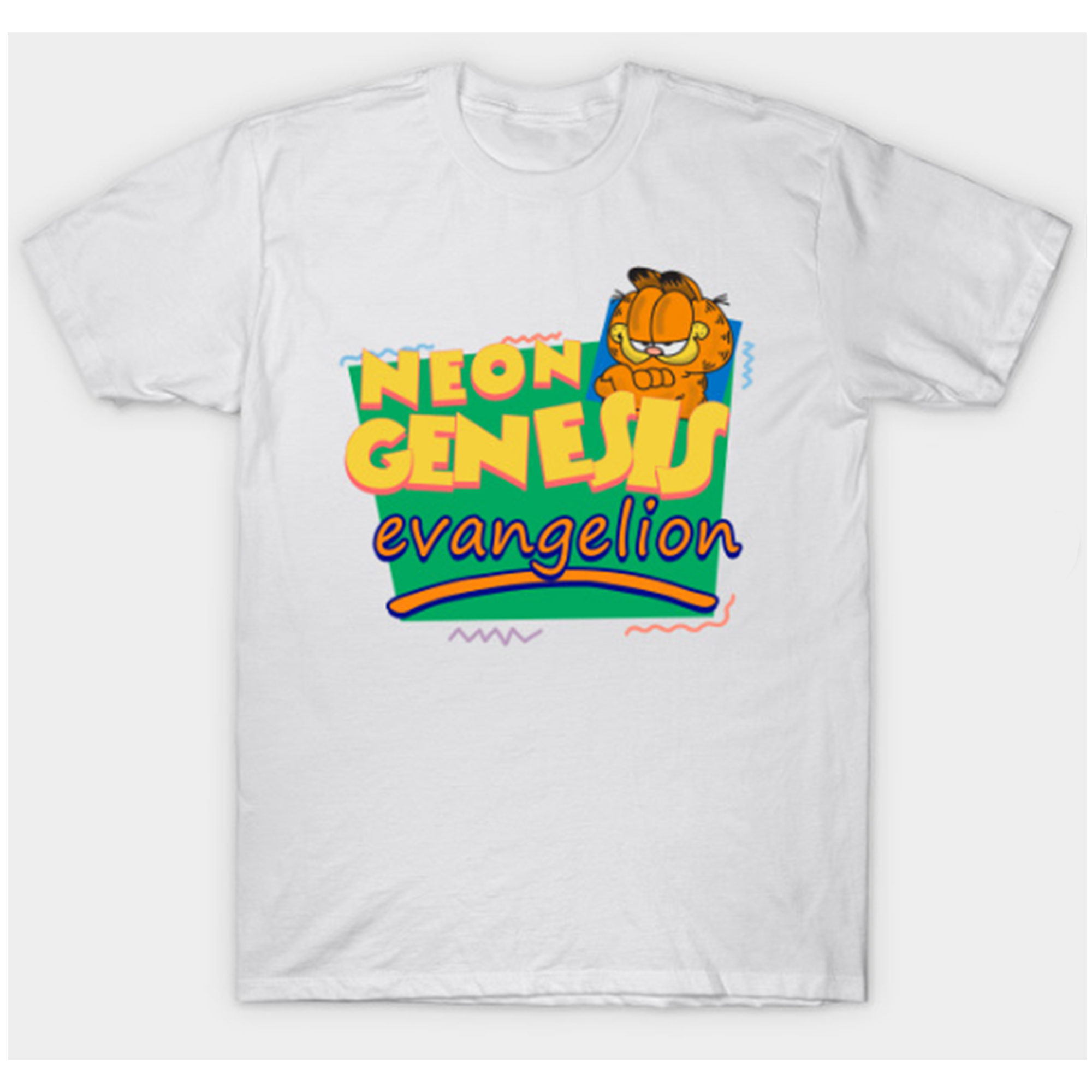 Neon Genesis Evangelion Meets Garfield T Shirt By Clothenvy - neon roblox tattoo t shirt