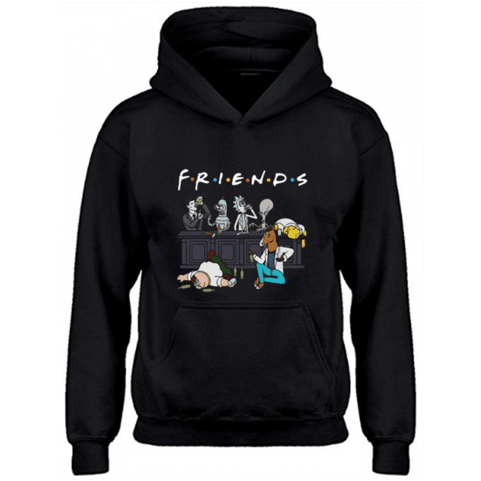 Friends Sterling Archer Bender Rick Roger Homer Simpson Bojack Horseman Peter Griffin Hoodie