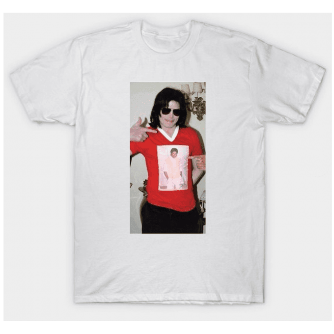 Michael Jackson Wearing His Own Photo T-shirt
