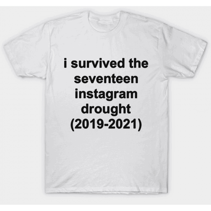 I Survived The Seventeen Instagram Drought (2019-2021) T-shirt