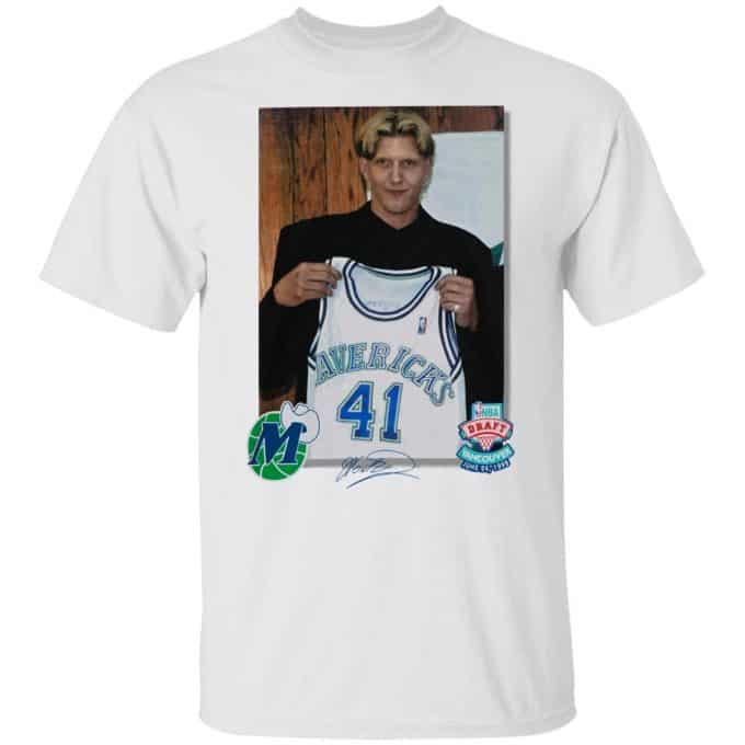 Luka Doncic Dallas Mavericks Mitchell & Ness Dirk Nowitzki Draft Jersey T-shirt