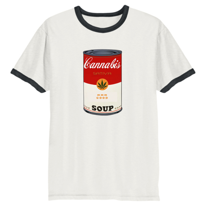 Cannabis Soup Parody Of Campbells Soup Ringer T-shirt