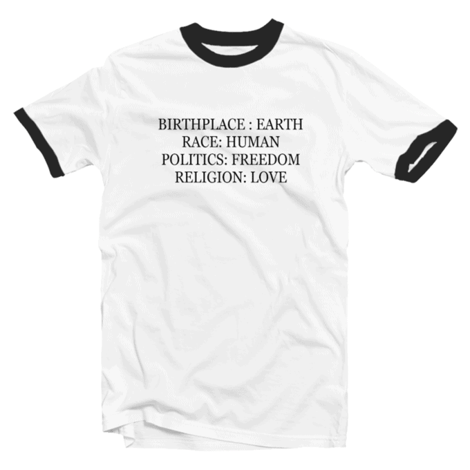 Birthplace Earth Race Human Ringer T-shirt